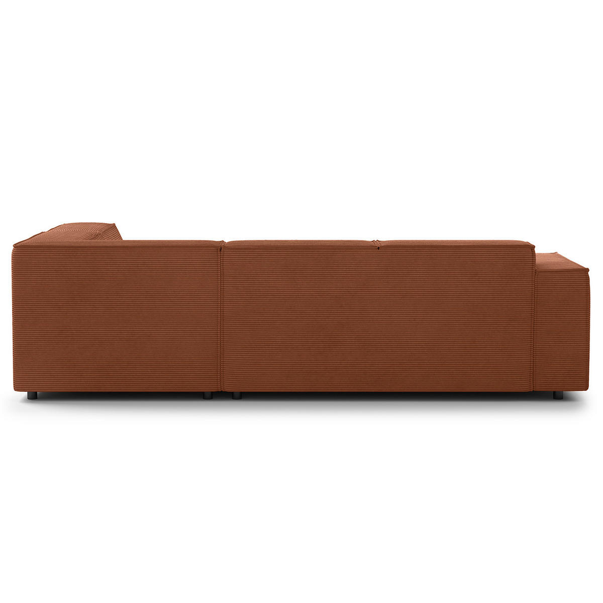 ECKSOFA mit Ottomane - Schwarz/Braun, Kunststoff/Textil (260/234cm) - home24