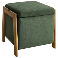POUF cu spațiu de depozitare textil 45 cm verde Edland - verde, material textil (45/44/43cm) - Beliani