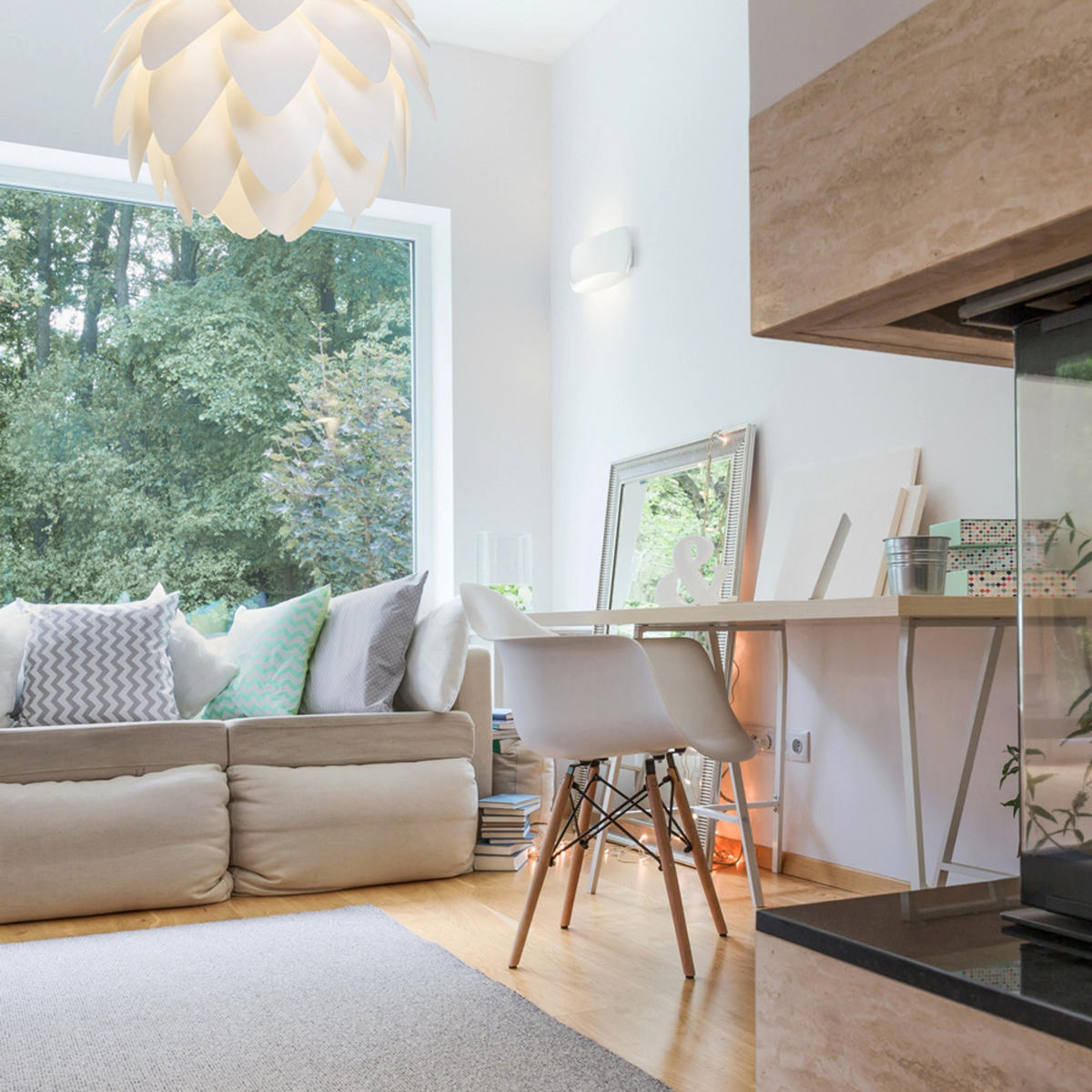 PENDELLEUCHTE ENCOMBRE Weißes PVC 15 W - Weiß, Kunststoff (43/43/38cm) - Rendl