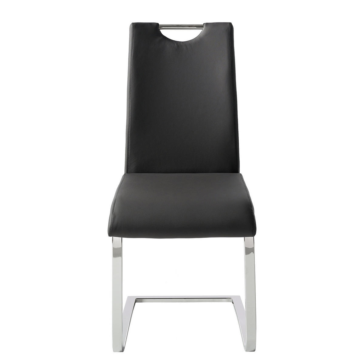 FREISCHWINGER - Kunstleder / Metall - Schwarz, Kunststoff (43/101/45cm) - home24