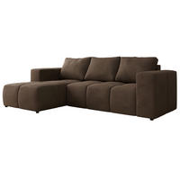 ROHOVÁ SEDAČKA MONIVA L Hnedá Samet - ľavá strana - hnedá/čierna, textil/plast (164/266cm) - MKS