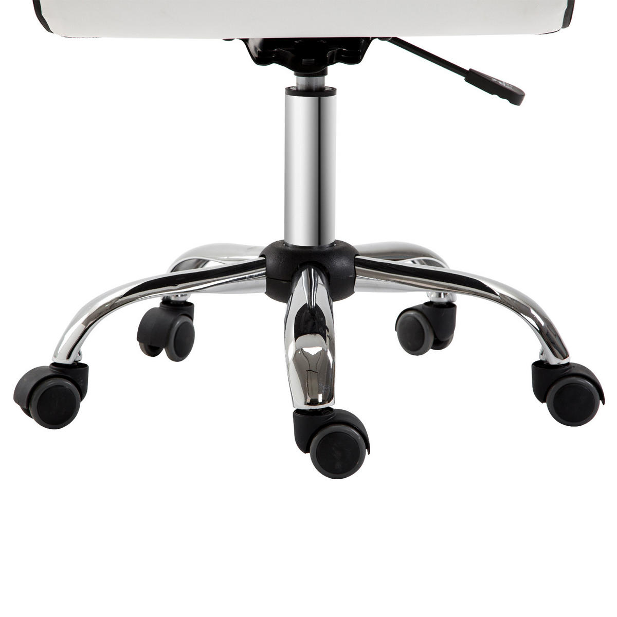 BÜROSTUHL, Drehstuhl, Kunstleder, Stahlstruktur, 5 Räder, gepolstert, Weiß - Weiß, Leder (46/92/51cm)