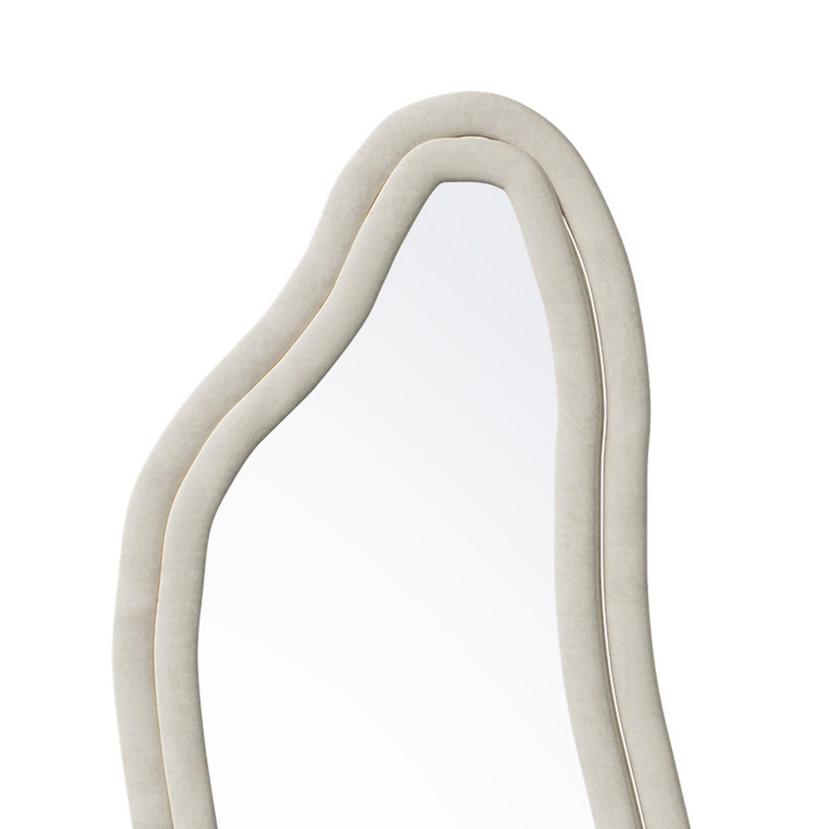 GANZKÖRPERSPIEGEL Wellen-Design mit U-Standfuß & Scharnier 160/50 cm Weiß - Weiß, Glas/Holzwerkstoff (50/160/3cm) - Creahappy
