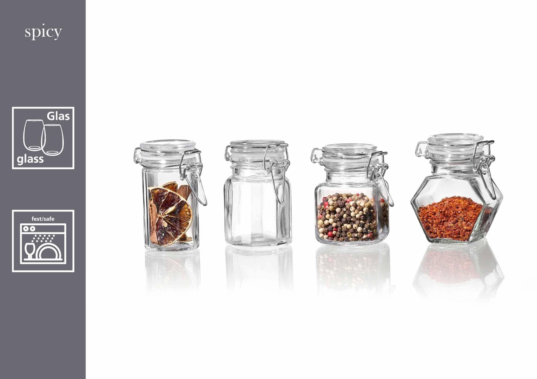 VORRATSGLÄSER Spicy transparent 100 ml 12er Set - Transparent, Glas (5.5/8/5.5cm) - Ritzenhoff Breker