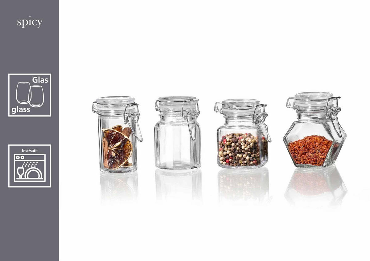 VORRATSGLÄSER Spicy transparent 100 ml 12er Set - Transparent, Glas (5.5/8/5.5cm) - Ritzenhoff Breker