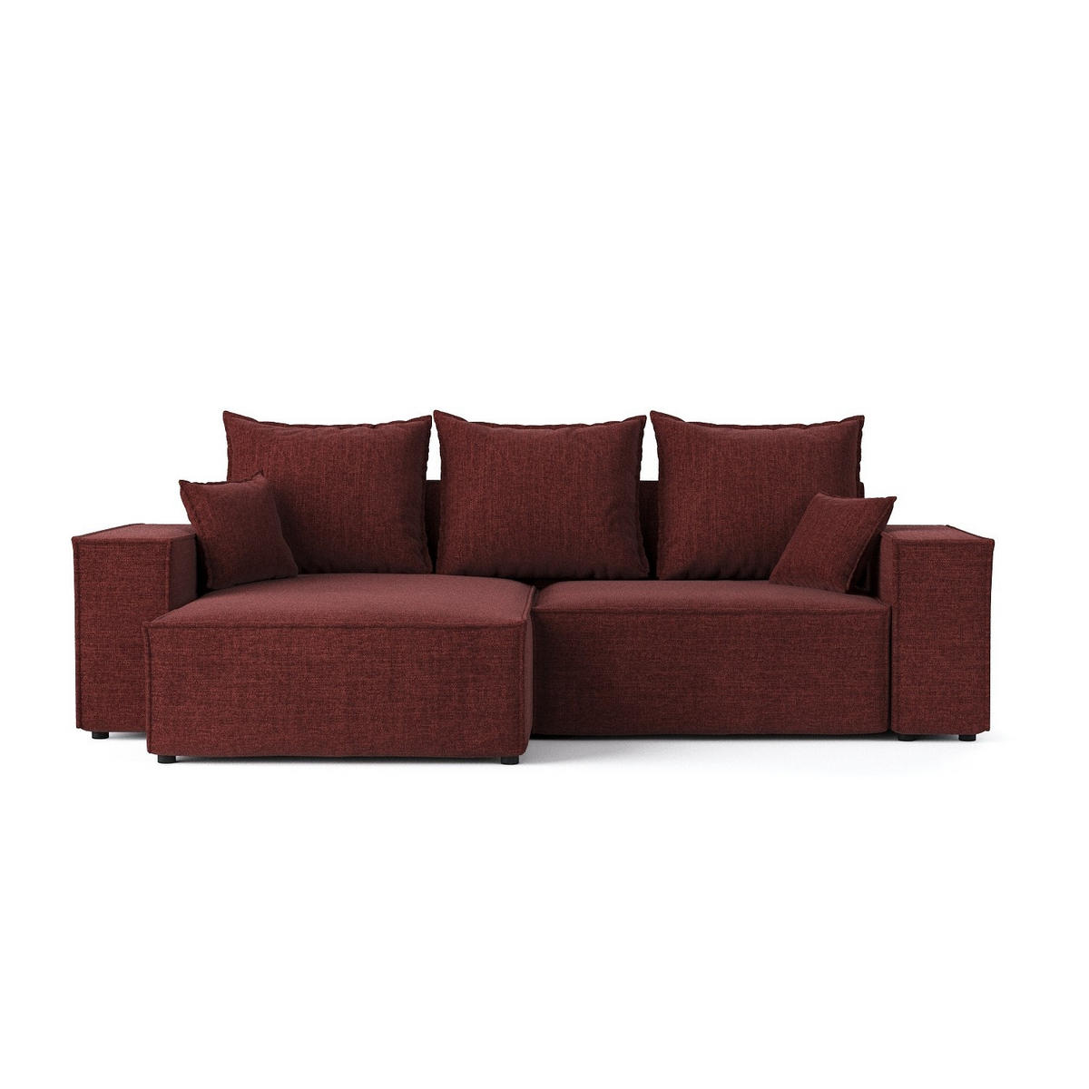 ROHOVÁ SEDAČKA SENSO, textil, Červená - černá/červená, dřevo/kompozitní dřevo (255/148cm) - AltaBeds