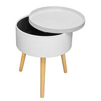 BEISTELLTISCH mit Stauraum - Weiß / Pinie - Weiß, Holz/Holzwerkstoff (38/38/49cm) - home24