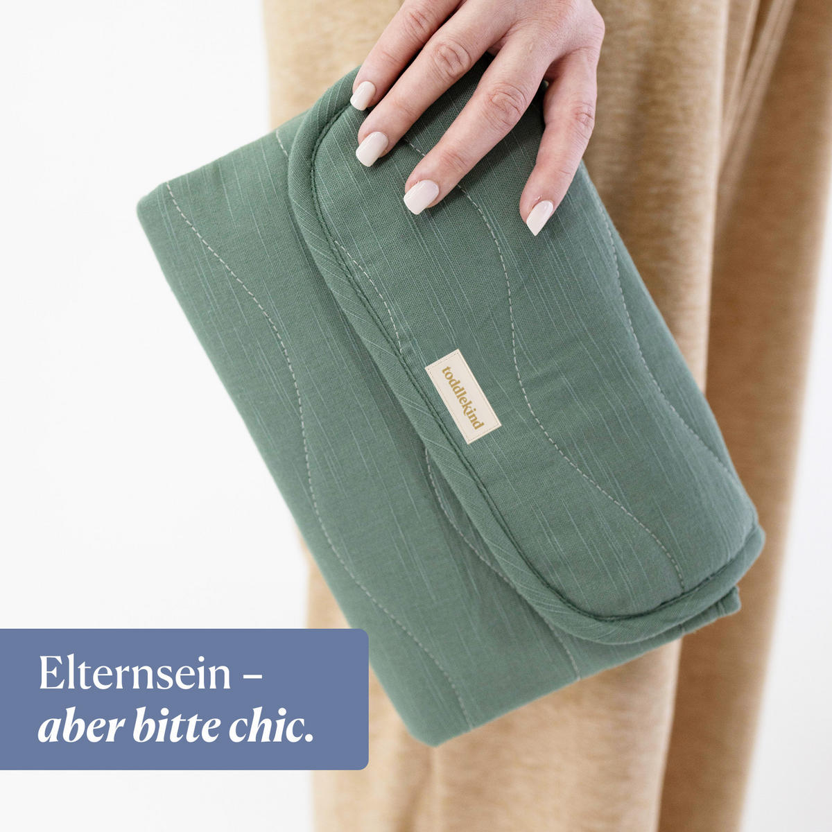 WICKELMATTE Mini Maven grün 35×74 - Olivgrün, Textil (35/74cm)