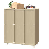 KOMMODE 69,3/35/80 cm aus MDF mit 3 Fächern, 180°-Türen und Rollen, Weiß - Weiß, Holzwerkstoff (70/80/35cm) - Redom