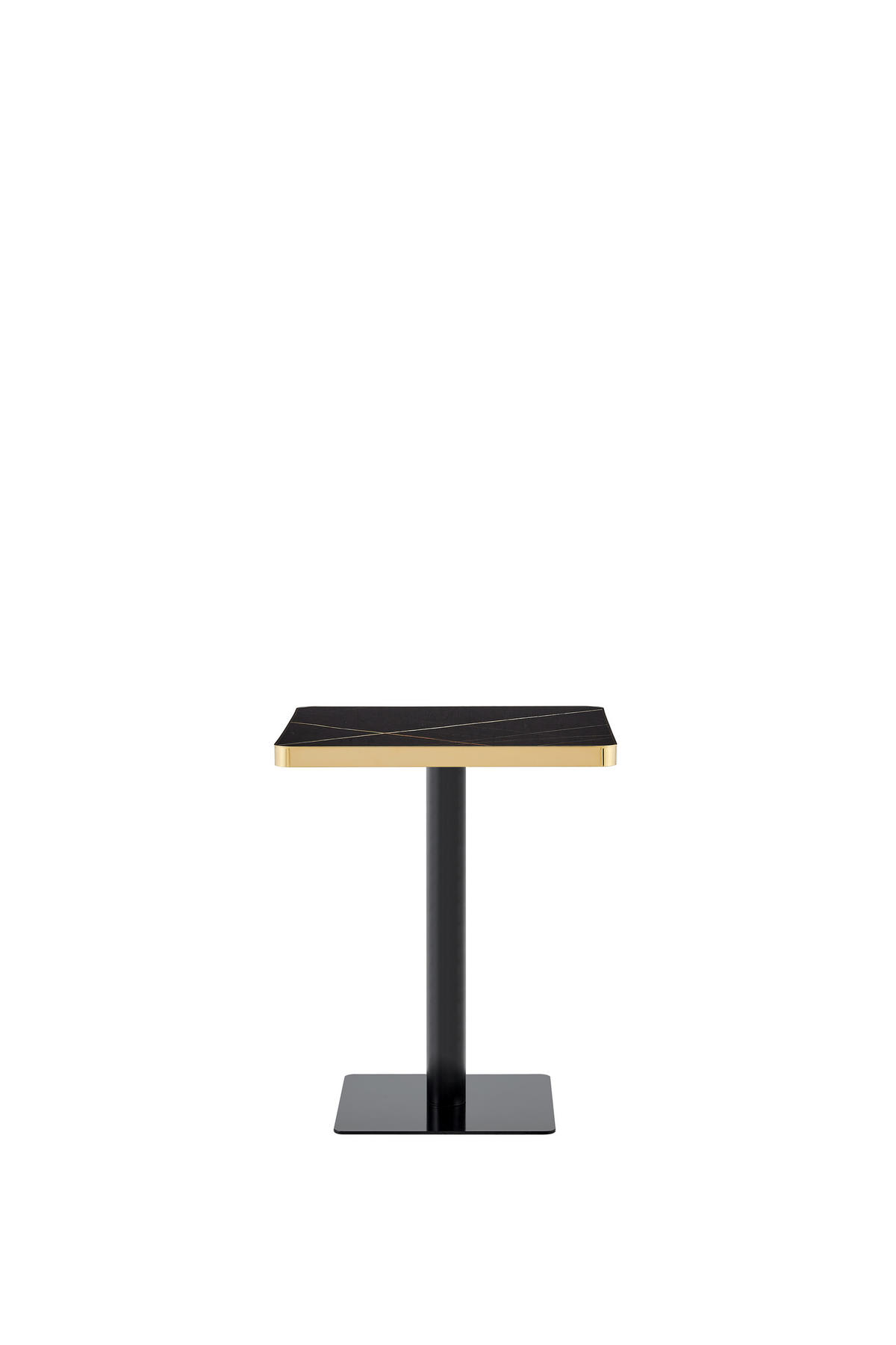 BARTISCH 60/60/74 cm mit Marmor-Optik DE-40031 Schwarz - Schwarz, Metall (60/60/74cm) - ComfortXL