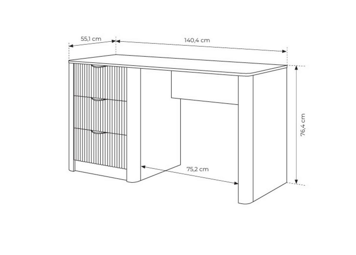 SCHREIBTISCH LANTANA 140,4x55,1x76,4 cm Bürotisch Computertisch, Beige - Beige, Holzwerkstoff (55.1/140.4/76.4cm) - MASSENO