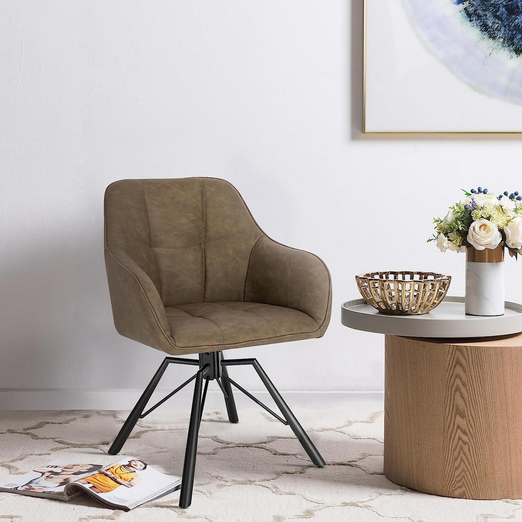 Thumbnail - Woltu Esszimmerstuhl, Braun, Kunststoff, Drehkreuz, 57x82.5x50 cm, Esszimmer, Stühle, Esszimmerstühle, Armlehnenstühle