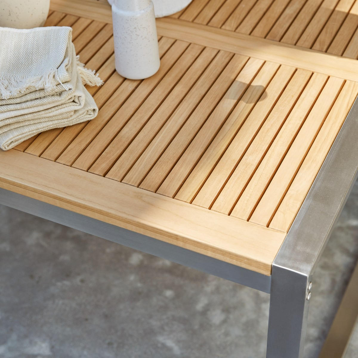 GARTENTISCH Arno Natur aus Teak - Naturfarben, Holz (90/150/74cm) - Tikamoon