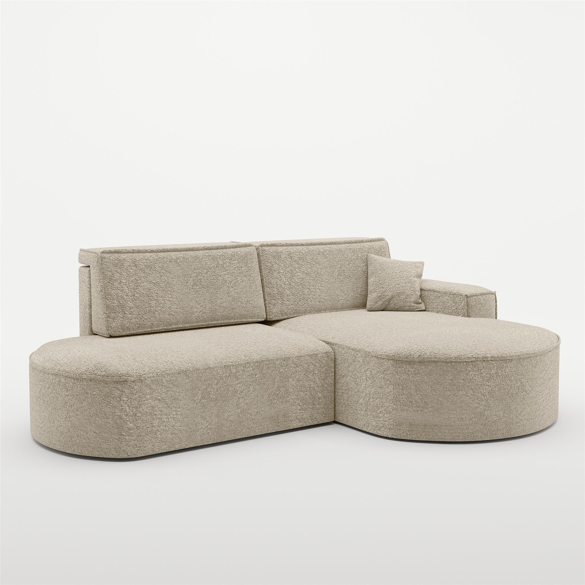 ECKSOFA Venedig Mit Schlaffunktion - Beige, Holzwerkstoff/Textil (278/179cm) - Fun Möbel