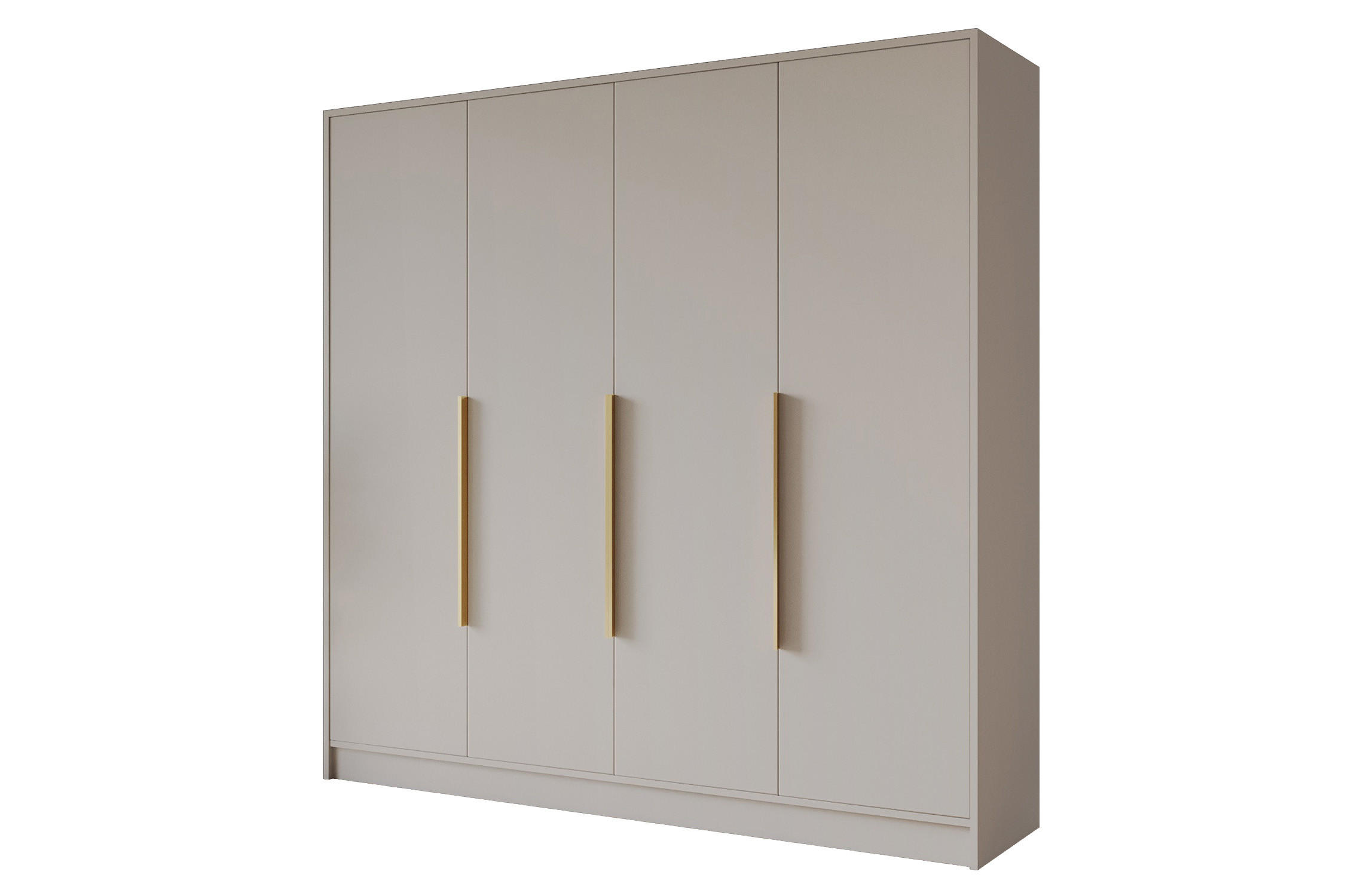 KLEIDERSCHRANK - PORTO - 200 - Kaschmir - Kaschmir/Goldfarben, Holzwerkstoff (200/200/51cm) - ALTDECOR