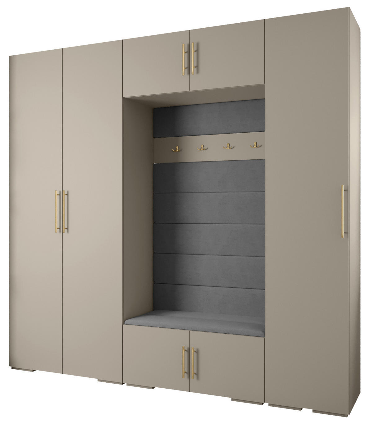 GARDEROBEN-SET 236,7/250/47 - Kaschmir/Goldfarben, Holz/Kunststoff (250/236.7/47cm) - Abiks Möbel