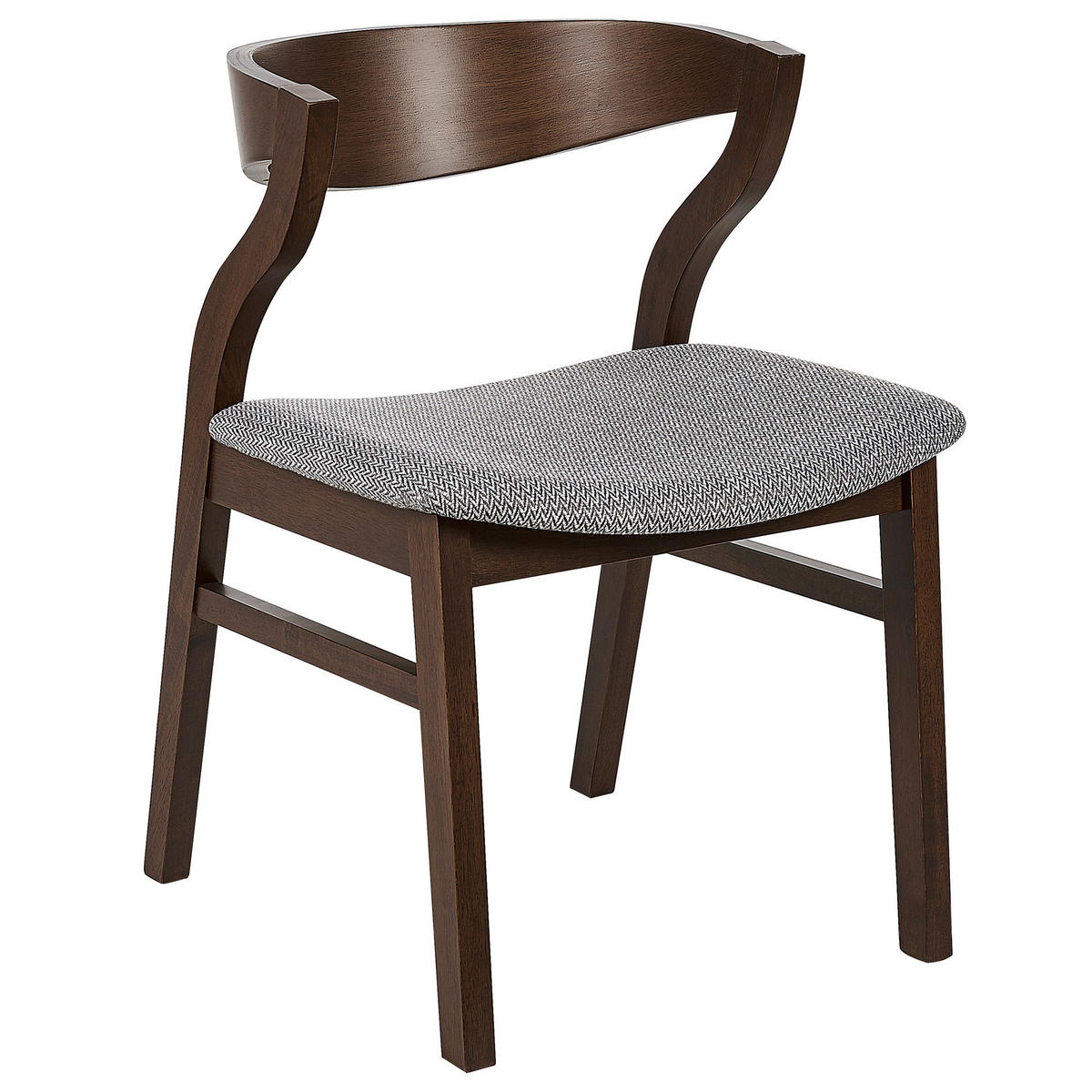 ESSZIMMERSTUHL 2er-Set Holzwerkstoff Dunkler Holzfarbton Maroa - Dunkelbraun, Holz/Textil (51/72/46cm) - Beliani