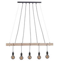 LED HÄNGELEUCHTE Holzbalken Schwarz - Schwarz, Holz (120/8/120cm)