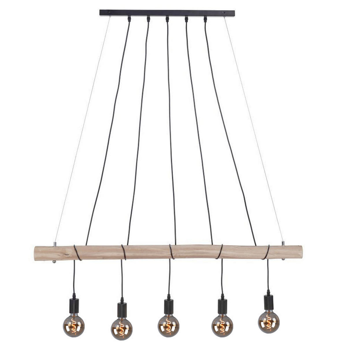 LED HÄNGELEUCHTE Holzbalken Schwarz - Schwarz, Holz (120/8/120cm)