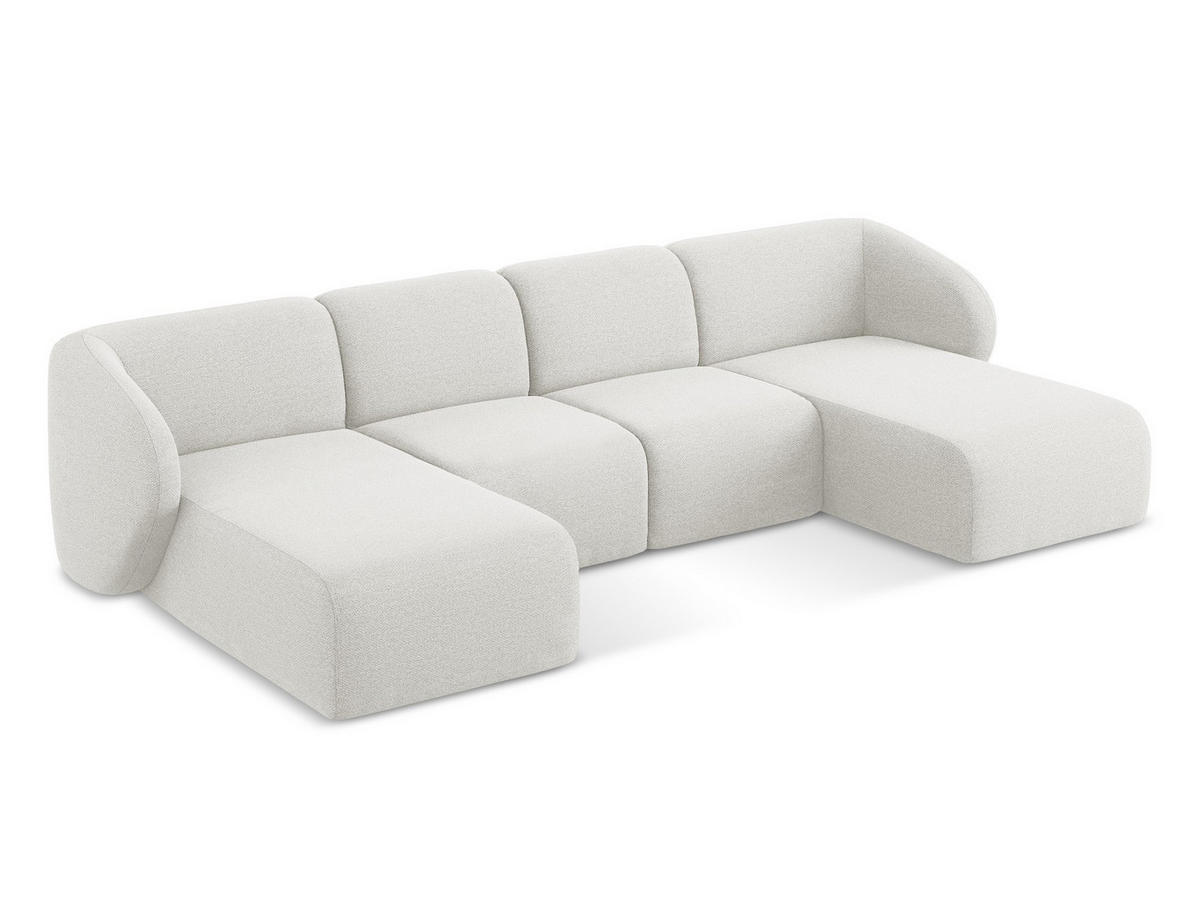 SOFAELEMENT Samt Stoff Beige - Beige/Schwarz, Holzwerkstoff/Kunststoff (75/77/90cm) - Makamii