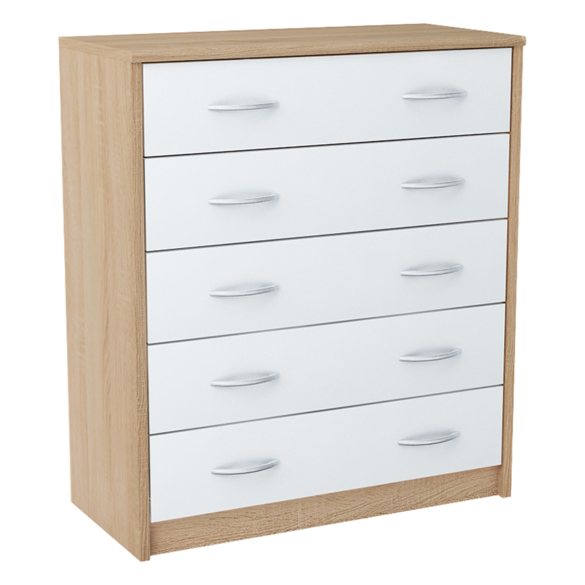 SCHUHSCHRANK mit 5 Fächern - Eichefarben/Weiß, Holzwerkstoff (74/85/35cm) - Home Collective