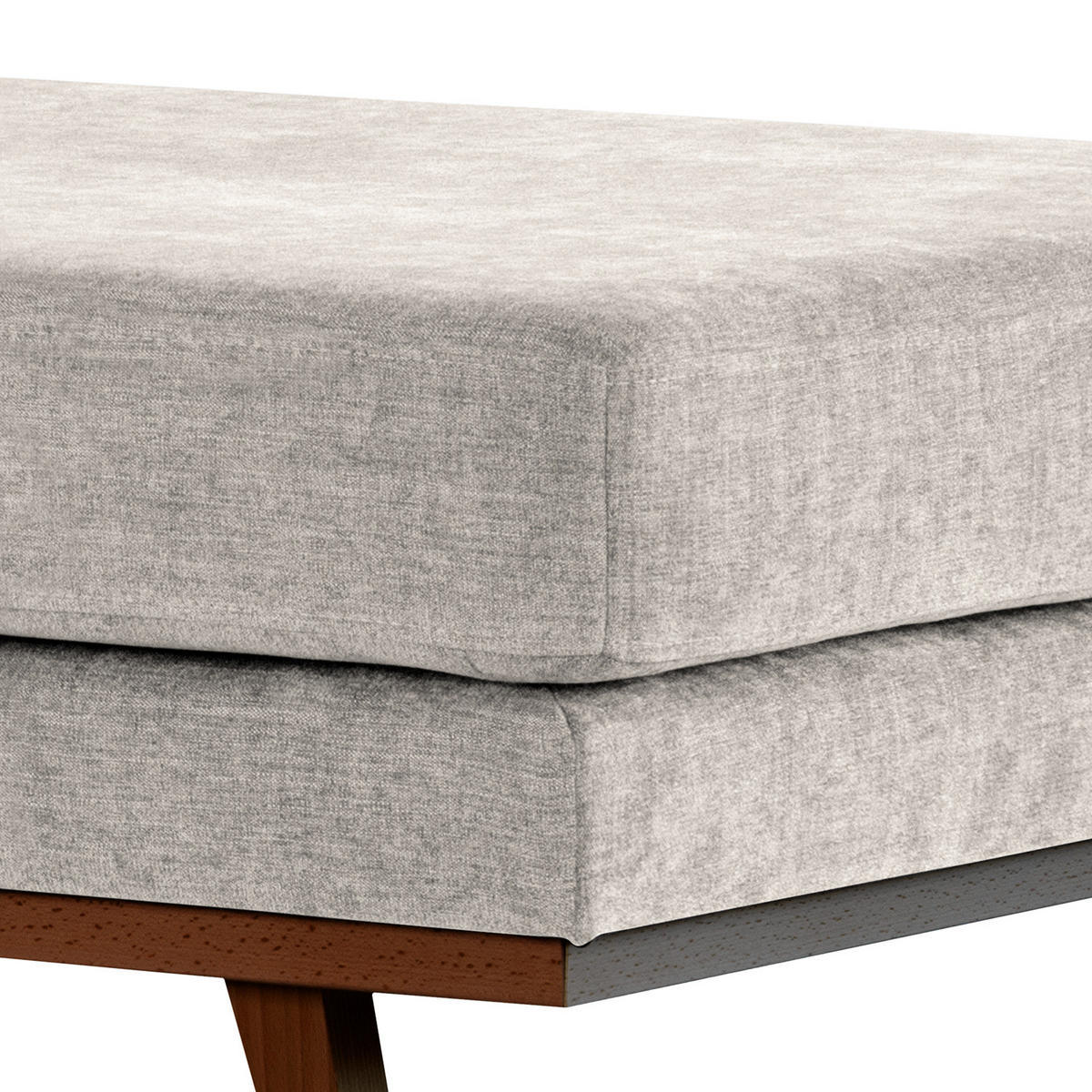 POLSTERHOCKER - Buchefarben/Grau, Buchenholz/Textil (85/43/60cm) - home24