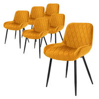 ESSZIMMERSTUHL Samt Senfgelb 6er Set - Dunkelgelb, Metall (54/81/60cm) - ML-DESIGN