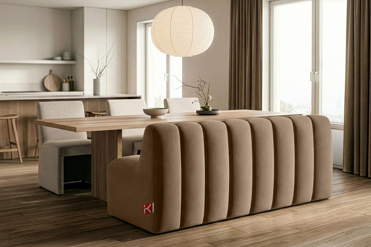ESSZIMMERBANK CORDA, Beige - Beige, Holz/Holzwerkstoff (163/78/71cm) - KONSIMO®