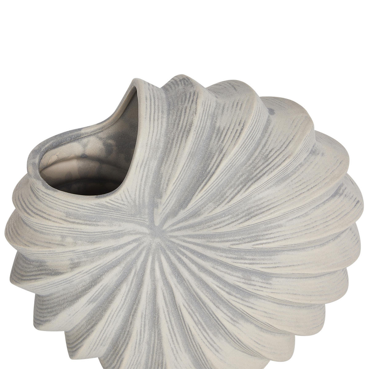 BLUMENVASE Steinzeug weiß Scup - Weiß, Keramik (28cm) - Beliani