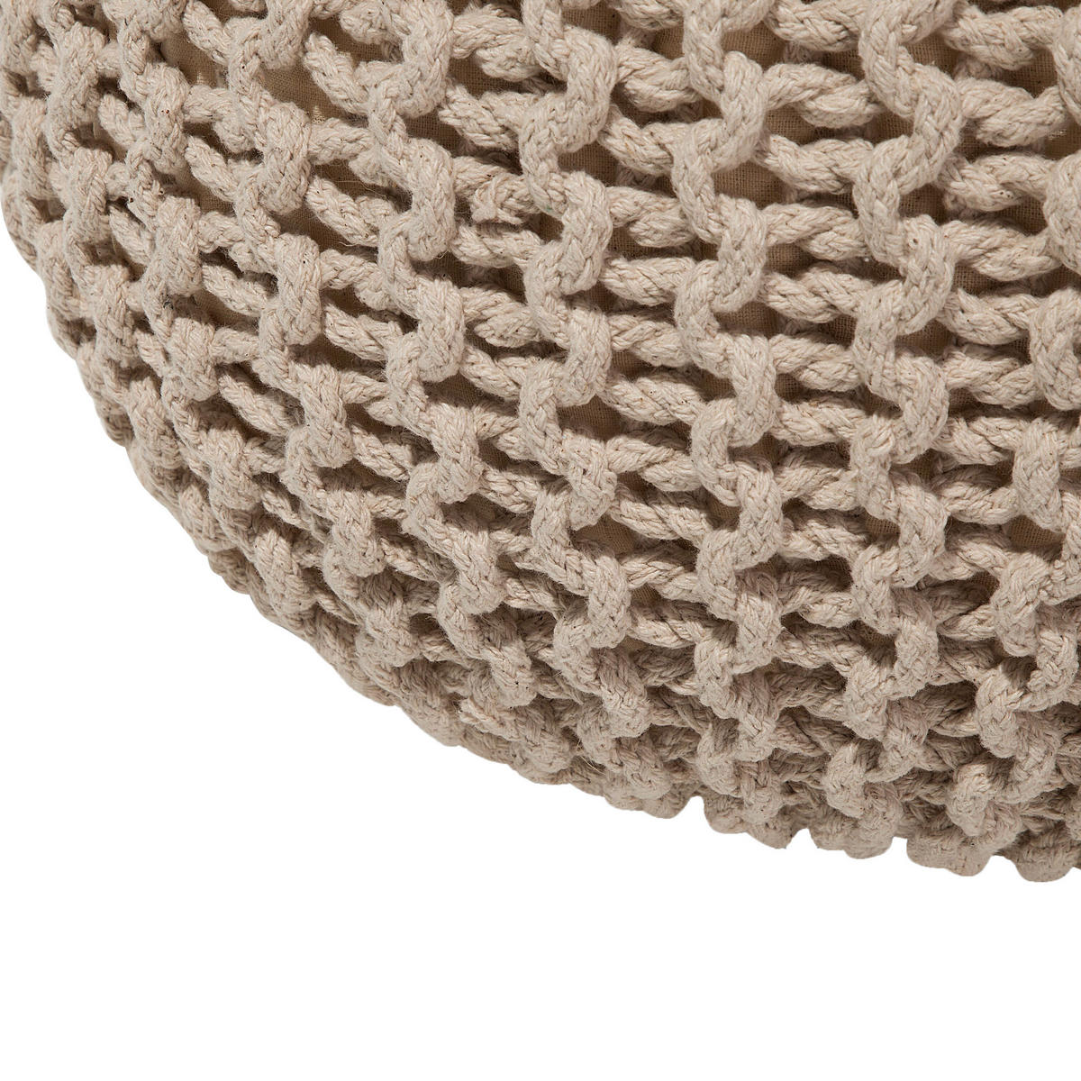 POUF Conrad 40/40/25 cm - Beige, Naturmaterialien/Textil (40/25/40cm) - Beliani
