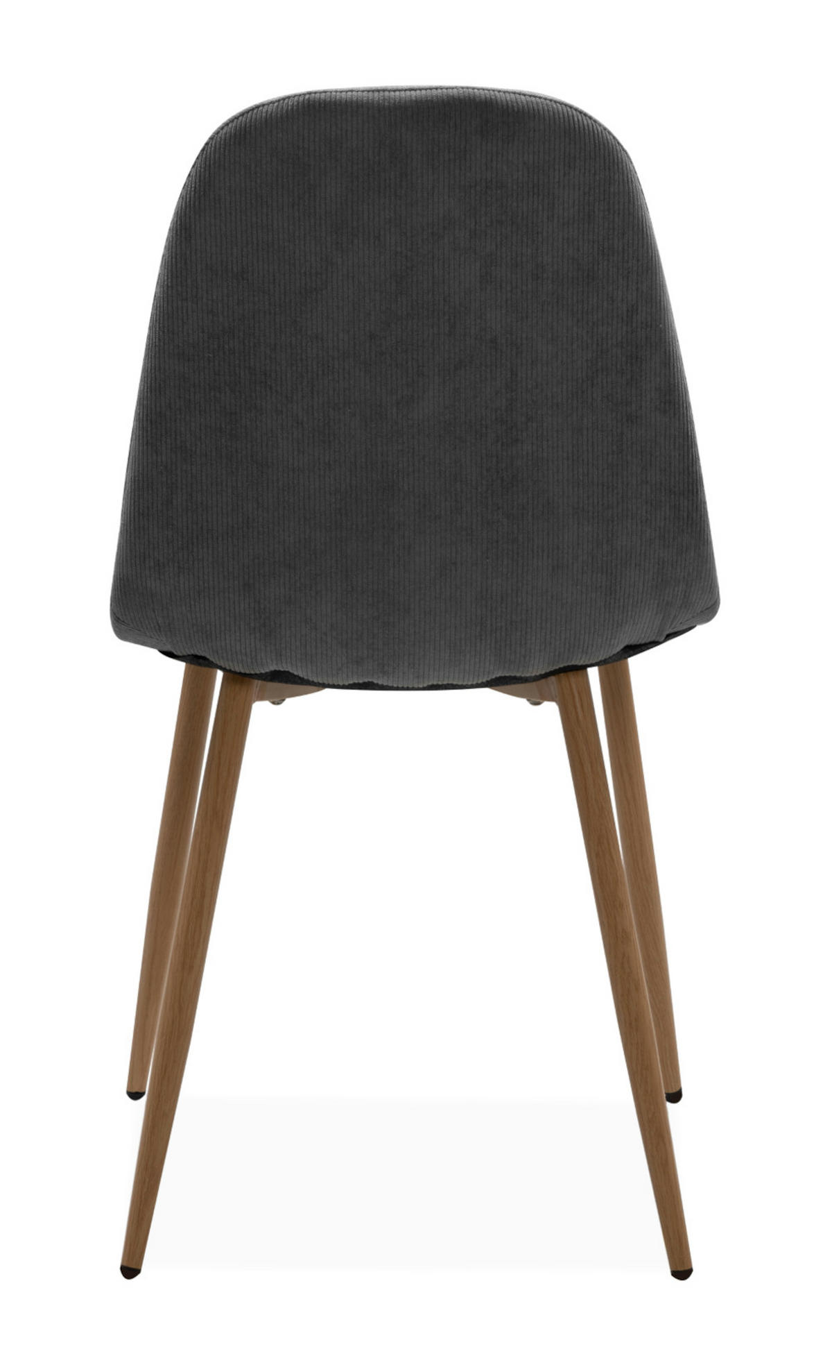 STUHL 4er-Set grau Cord, Esszimmerstuhl mit 4-Fuß-Gestell - Braun/Grau, Textil/Metall (50/83/43cm) - Furn.Design