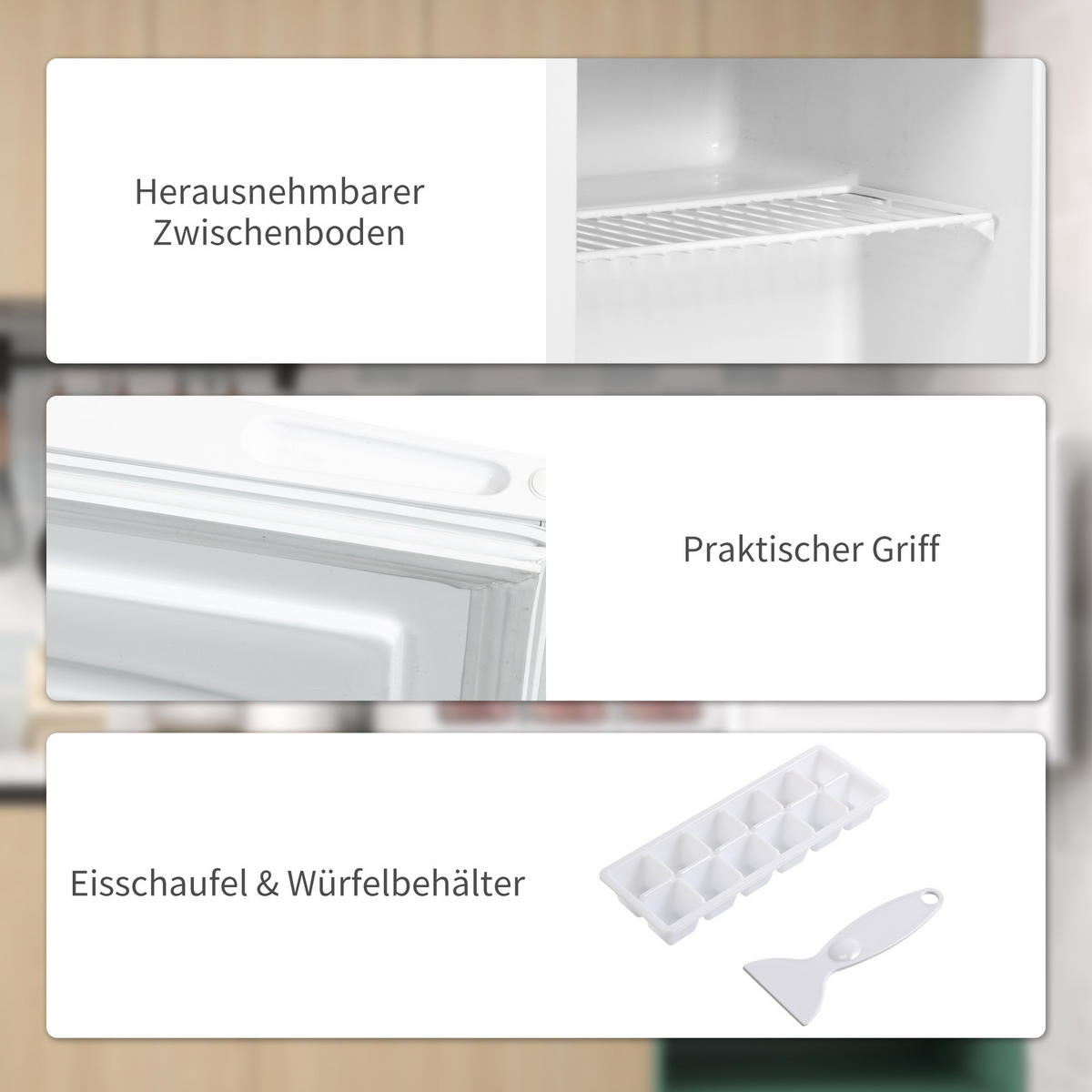 MINI-GEFRIERSCHRANK 35l, -14 bis -24℃, Weiß - Weiß, Textil (47/48.8cm) - HOMCOM