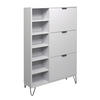 SCHUHSCHRANK Erna 95x25x141 Kreidegrau matt Lack - Hellgrau, Holzwerkstoff (95/141/25cm) - 58aufmkessel