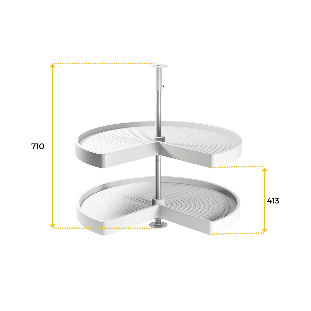 DREHPLATTEN Shelvo 3/4, für 800mm Modul, Kunststoff und Aluminium, weiss 2er-set - Weiß, Kunststoff (80/77/80cm) - EMUCA