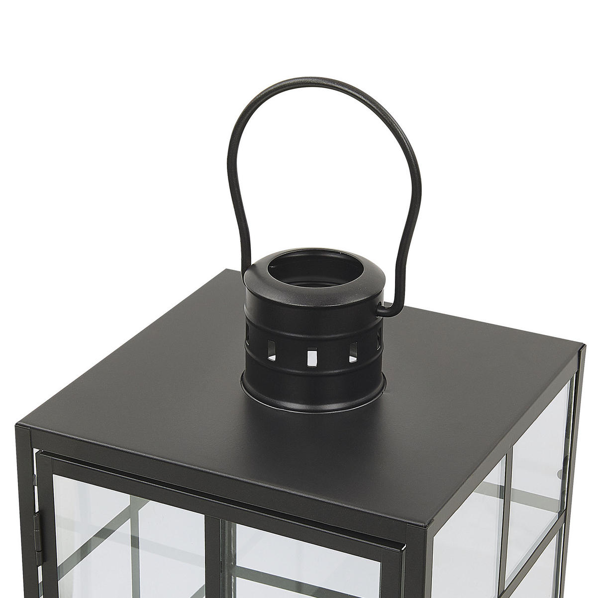 LATERNE Metall 33 cm Schwarz Bintan - Schwarz, Metall (20/33/20cm) - Beliani