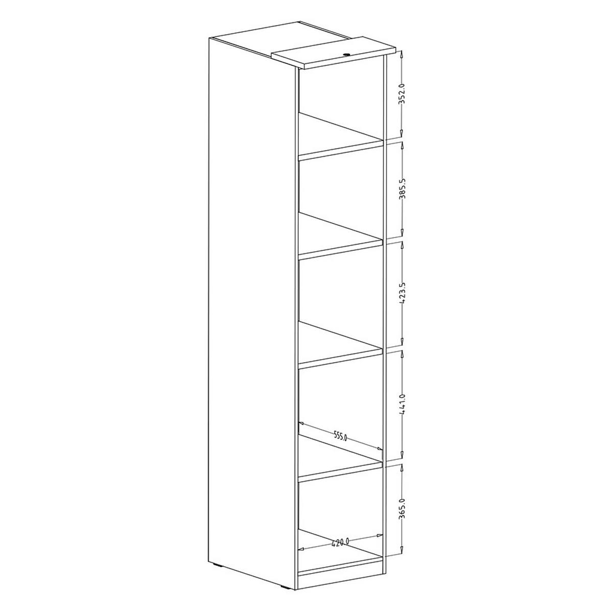 KLEIDERSCHRANK Olmo-83 - Weiß, Holzwerkstoff (45/217/63cm) - Lomado