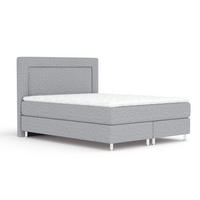 BOXSPRINGBETT Laguno Grau 140/200 cm mit Latex-Topper - Silberfarben/Grau, Holz/Holzwerkstoff (140/200cm) - Maison de Reve