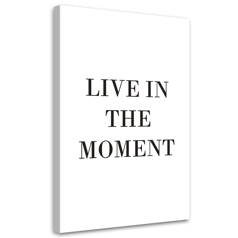 WANDBILD lebe im augenblick - Schwarz, Textil (40/60cm) - Feeby