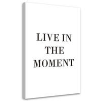 WANDBILD lebe im augenblick - Schwarz, Textil (40/60cm) - Feeby