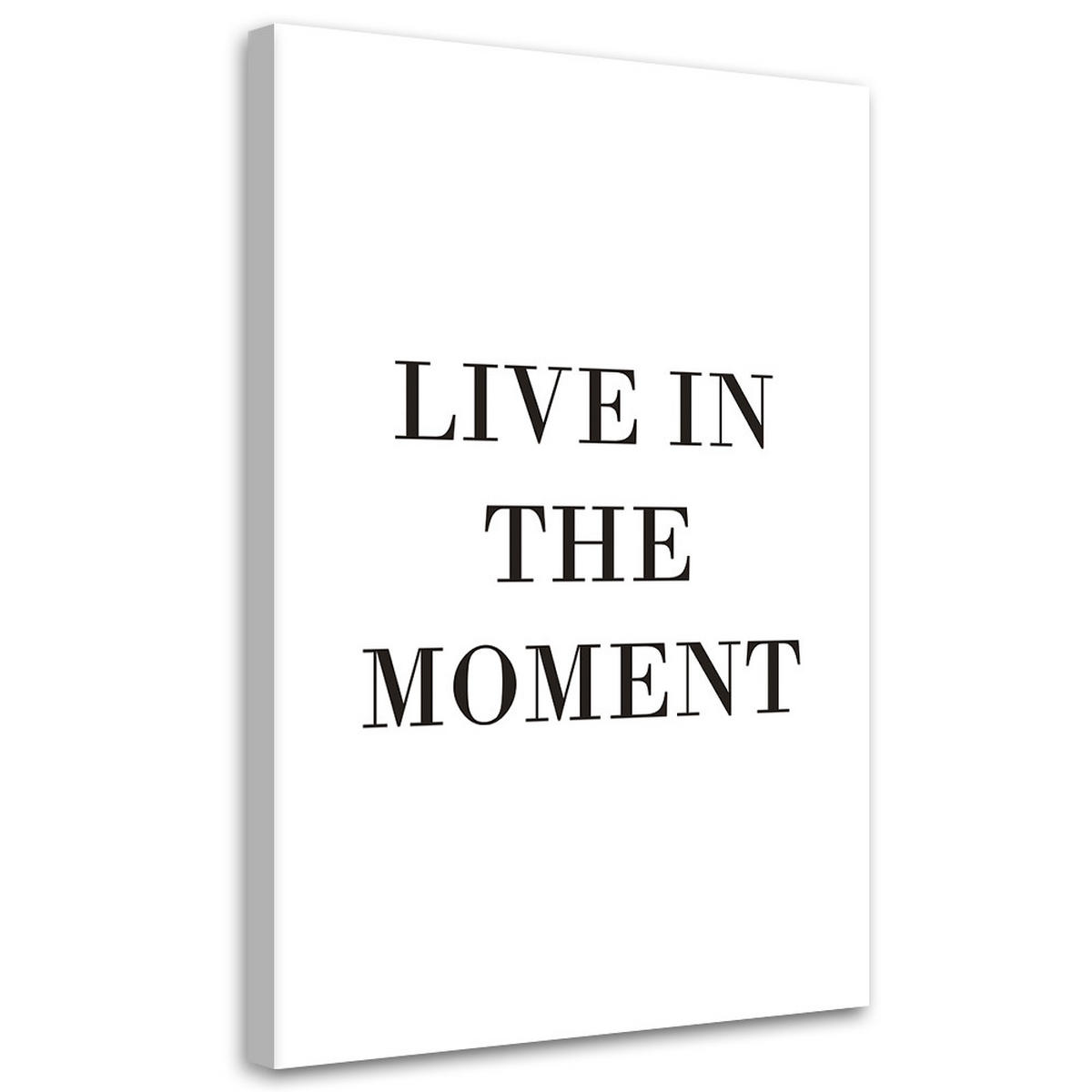 WANDBILD lebe im augenblick - Schwarz, Textil (40/60cm) - Feeby