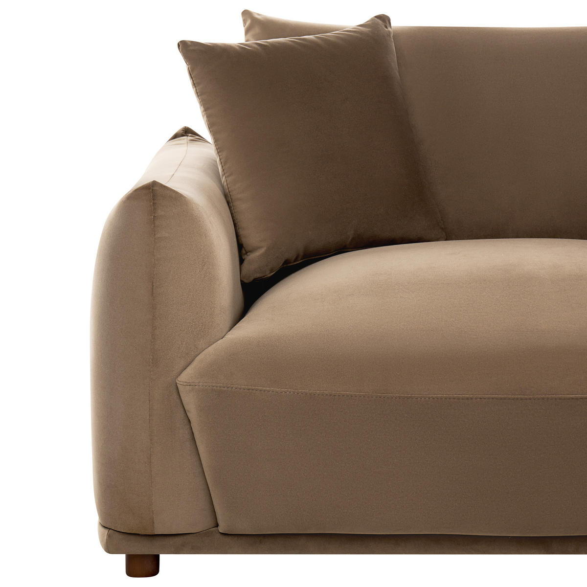 POHOVKA 3-místná Sametová látka Hnědá Jubek - hnědá, textil (214/81/104cm) - Beliani