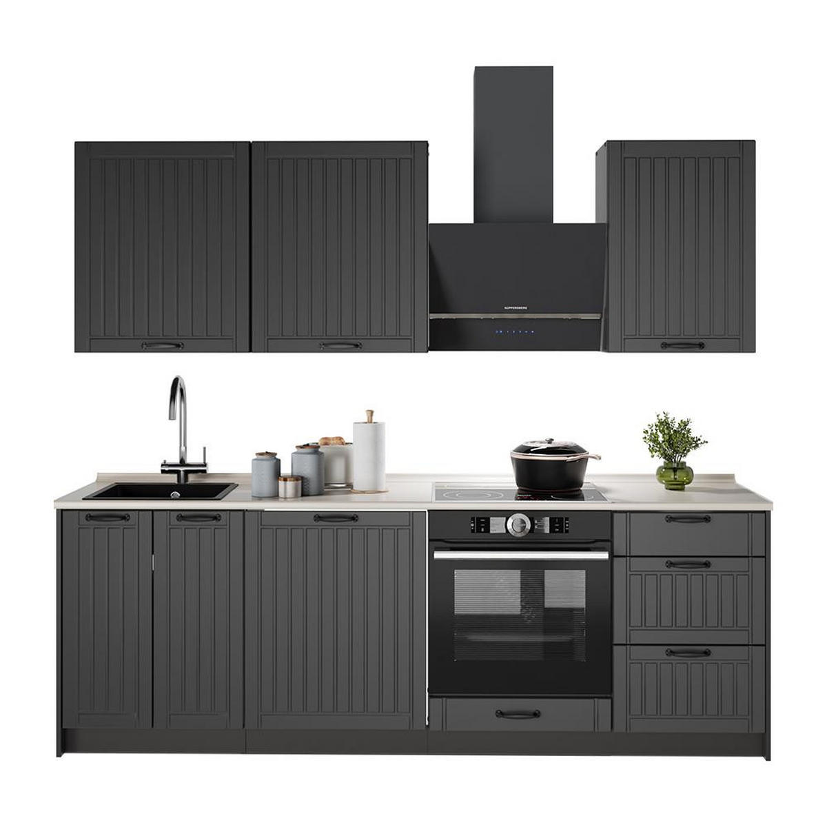 KUCHYŇSKÝ KOUT Fame-Line, Tmavě šedá/Antracit, 230 cm, PD Dub - tmavě šedá/antracitová, kompozitní dřevo (230/206.8/60cm) - Vicco