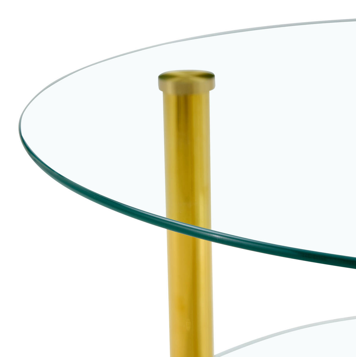 COUCHTISCH aus Glas und Metall Ø70/60x42 cm in Transparent mit 2 Ebenen - Transparent, Glas (70/70/42cm) - Modfu