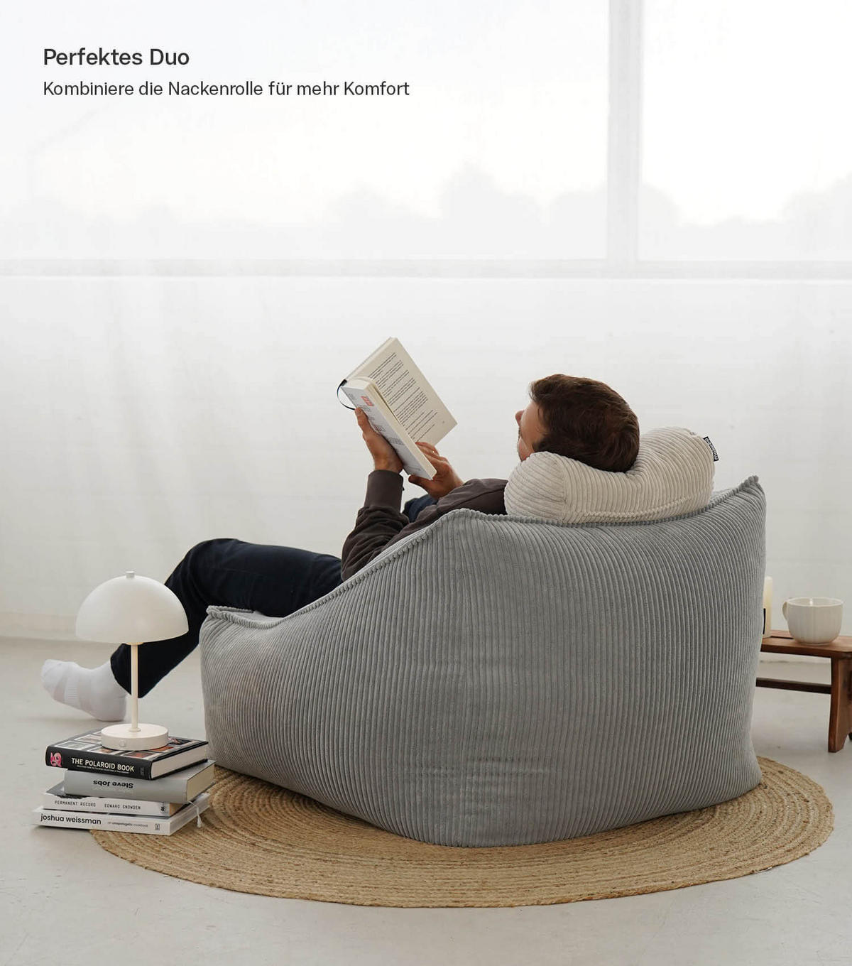 SITZSACK Cord Der Lümmel - Grau, Textil (73/60/83cm) - Mokebo