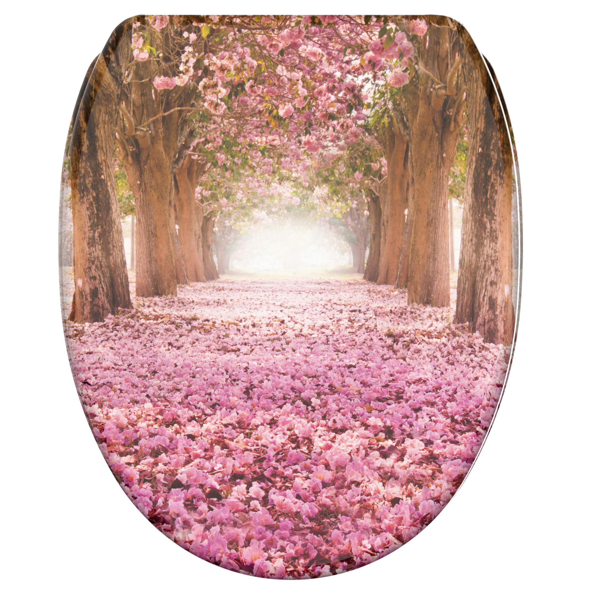 WC-SITZ mit Absenkautomatik & Top Fix Romantik - Pink, Holzwerkstoff (37.7/5.5/48cm) - Sanilo