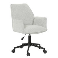 BÜRODREHSTUHL - Bouclé / Eisen - Greige/Schwarz, Textil/Metall (57/85/62cm) - home24