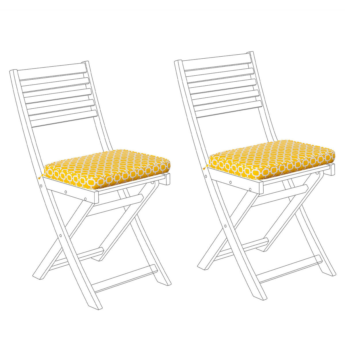 SITZKISSEN Gelb 29/38 cm Fiji - Gelb, Textil (38/5/29cm) - Beliani