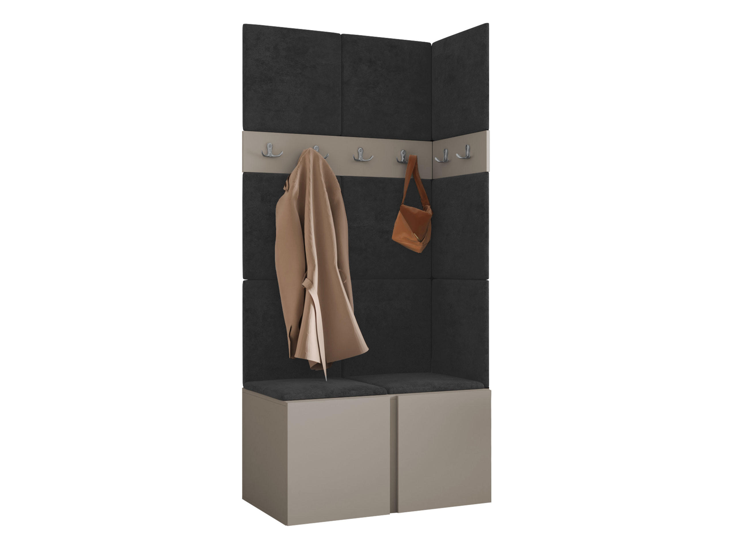MOBILIER PENTRU HOL Orion I - cașmir/antracit, material plastic/compozit lemnos (84/186/46cm) - MIRJAN24
