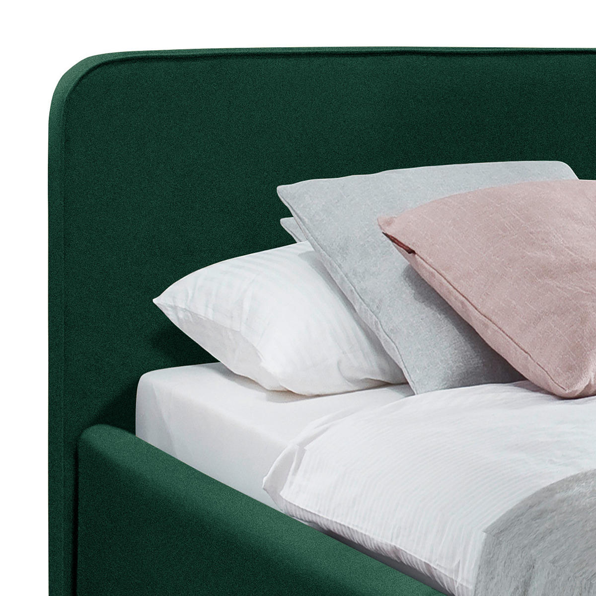POLSTERBETT - Dunkelgrün, Textil (180/200cm) - home24