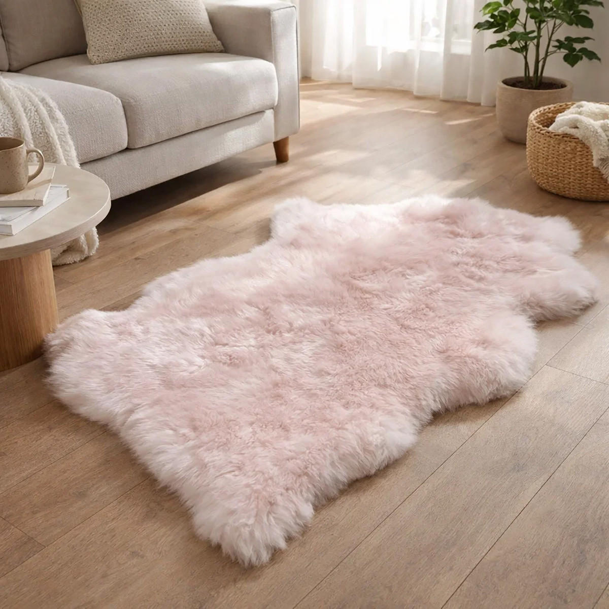 FELL Skandinavisches Schaffell Hellrosa ca. 110 cm - Rosa, Fell (60/110cm) - Provellus